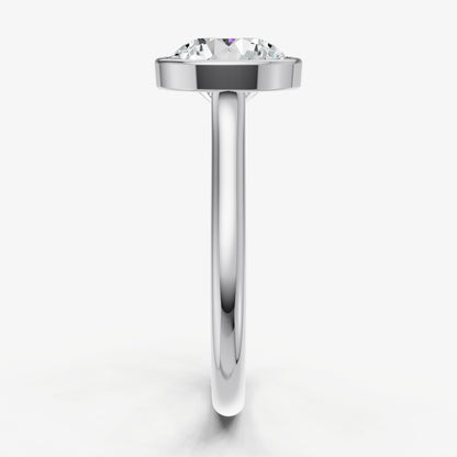 Round Bezel Set Cathedral Set Engagement Ring