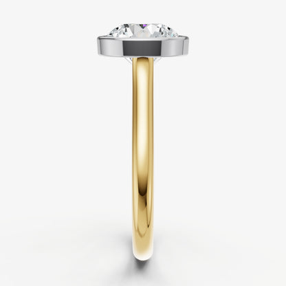 Round Bezel Set Cathedral Set Engagement Ring