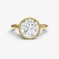 Round Bezel Set Cathedral Set Engagement Ring