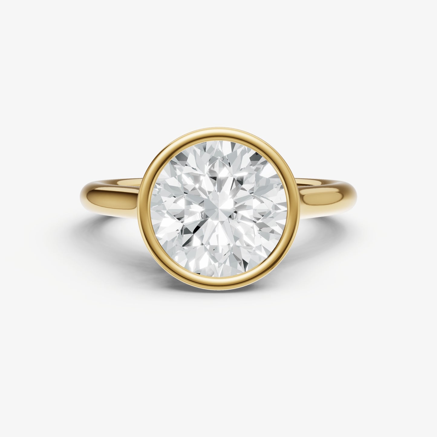 Round Bezel Set Cathedral Set Engagement Ring