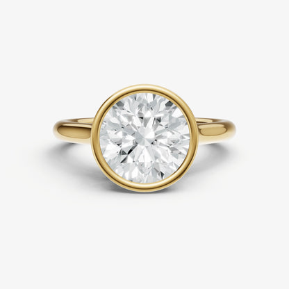 Round Bezel Set Cathedral Set Engagement Ring