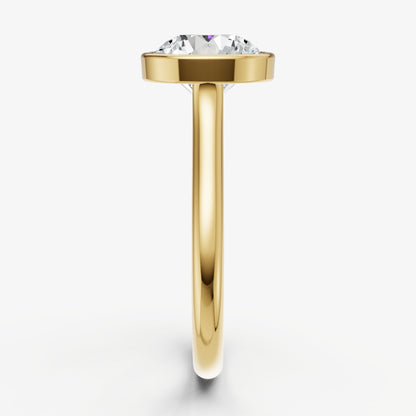 Round Bezel Set Cathedral Set Engagement Ring