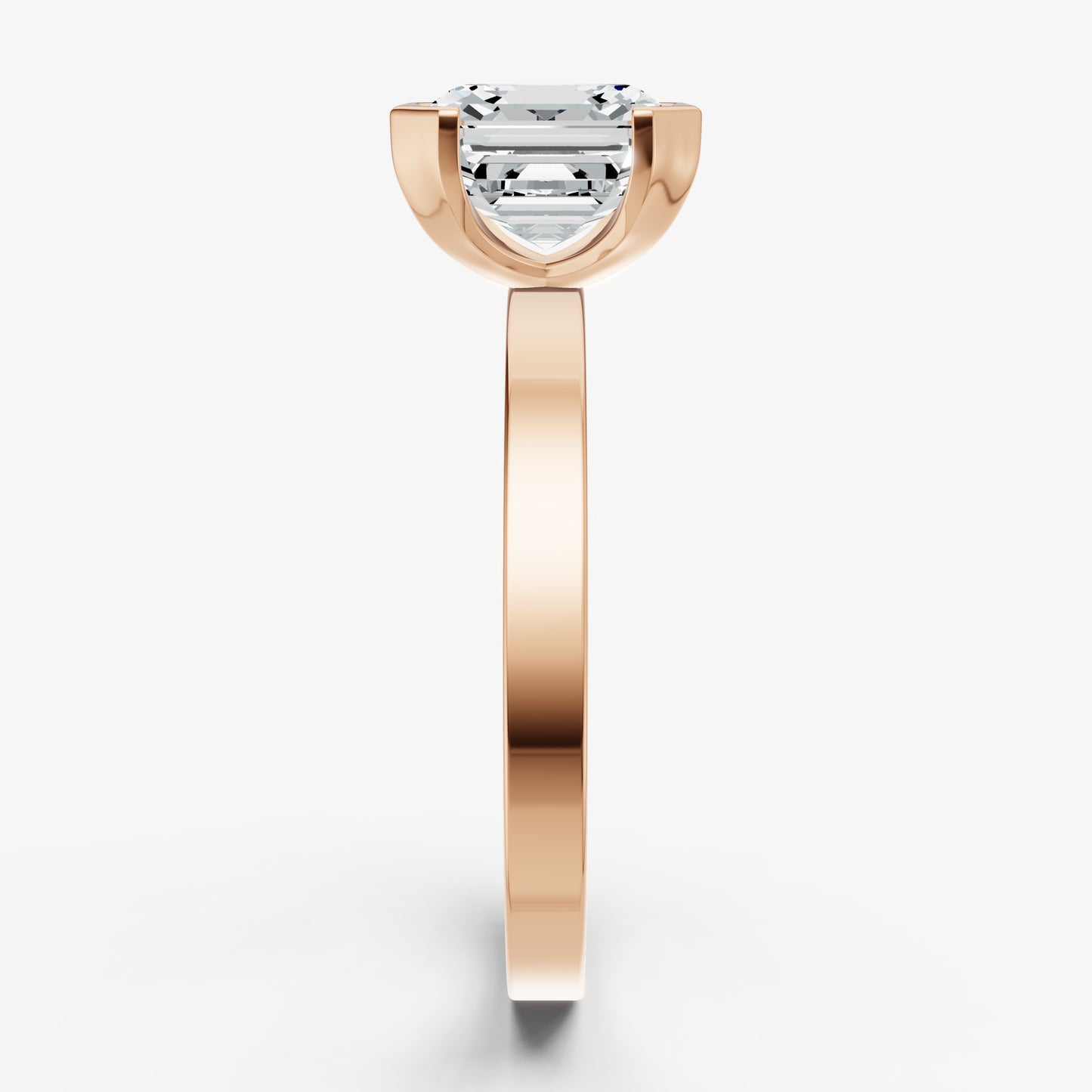 Asscher Bezel Set Solitaire Engagement Ring