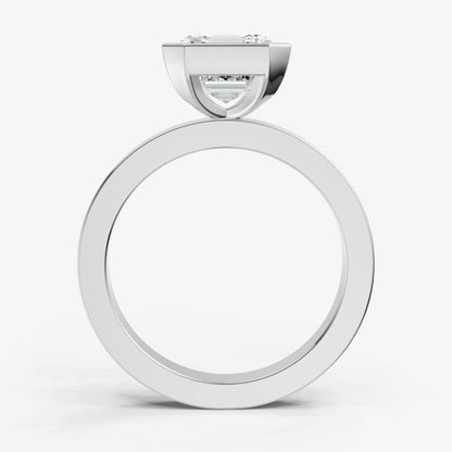 Asscher Bezel Set Solitaire Engagement Ring