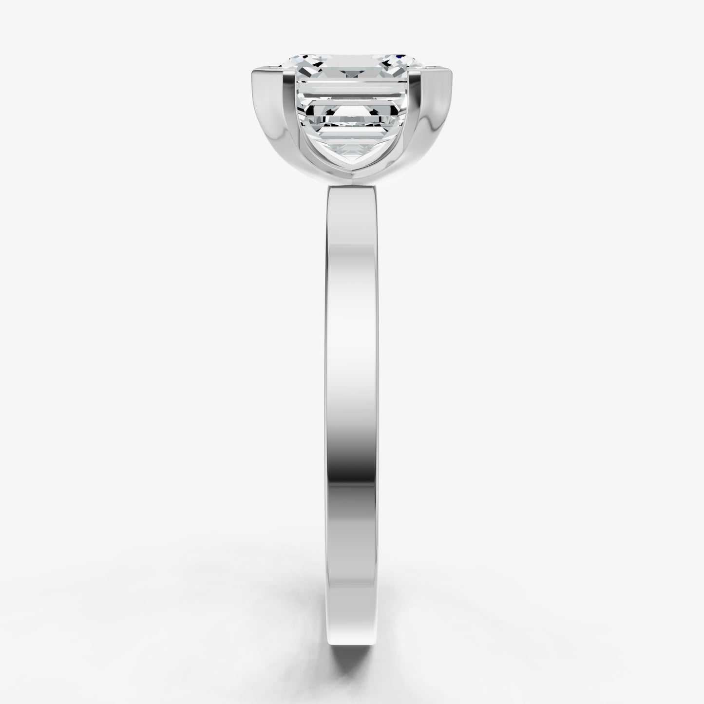 Asscher Bezel Set Solitaire Engagement Ring