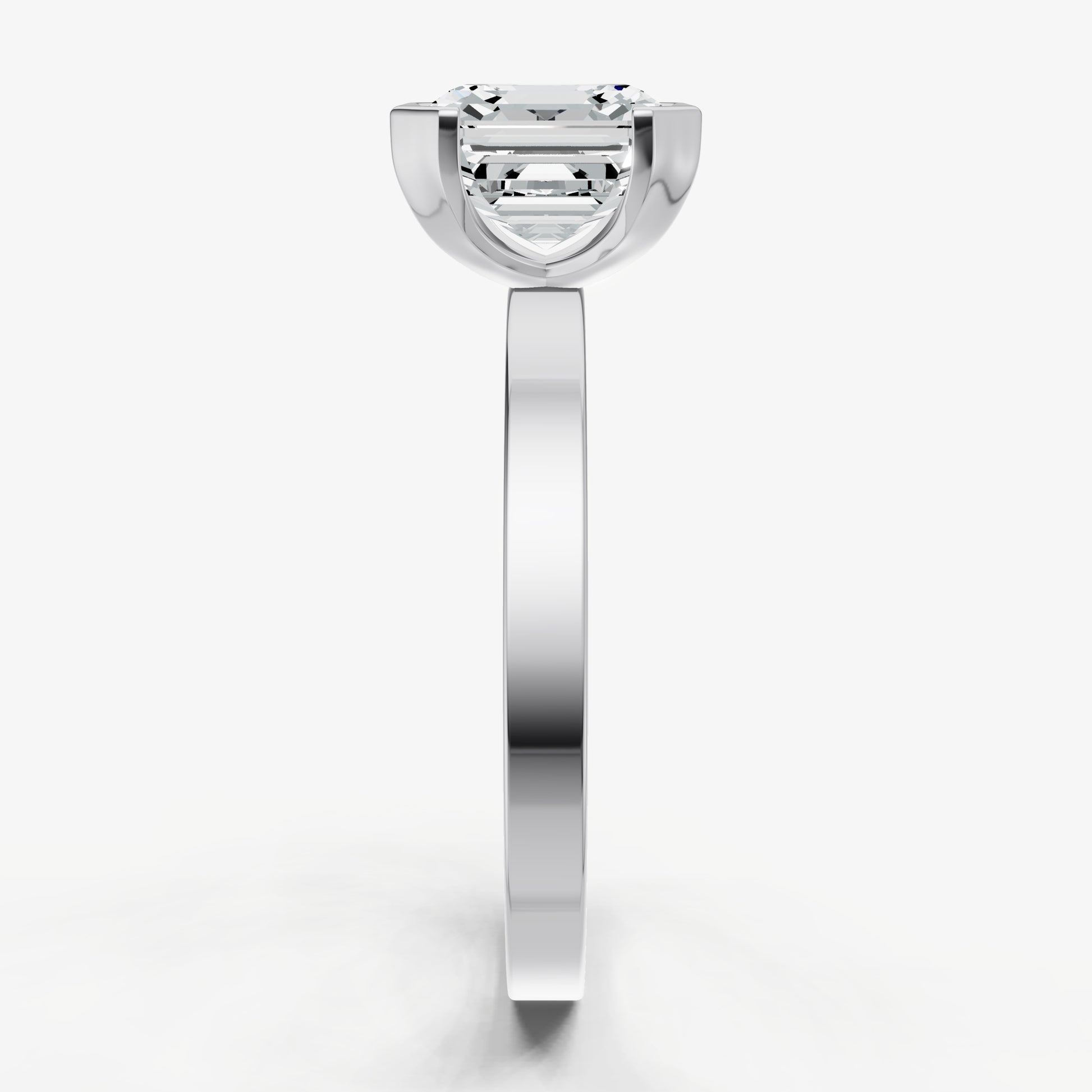Asscher Bezel Set Solitaire Engagement Ring