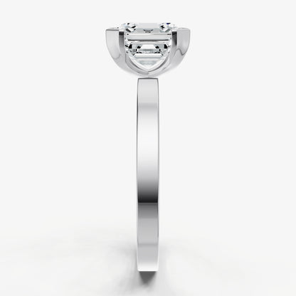 Asscher Bezel Set Solitaire Engagement Ring