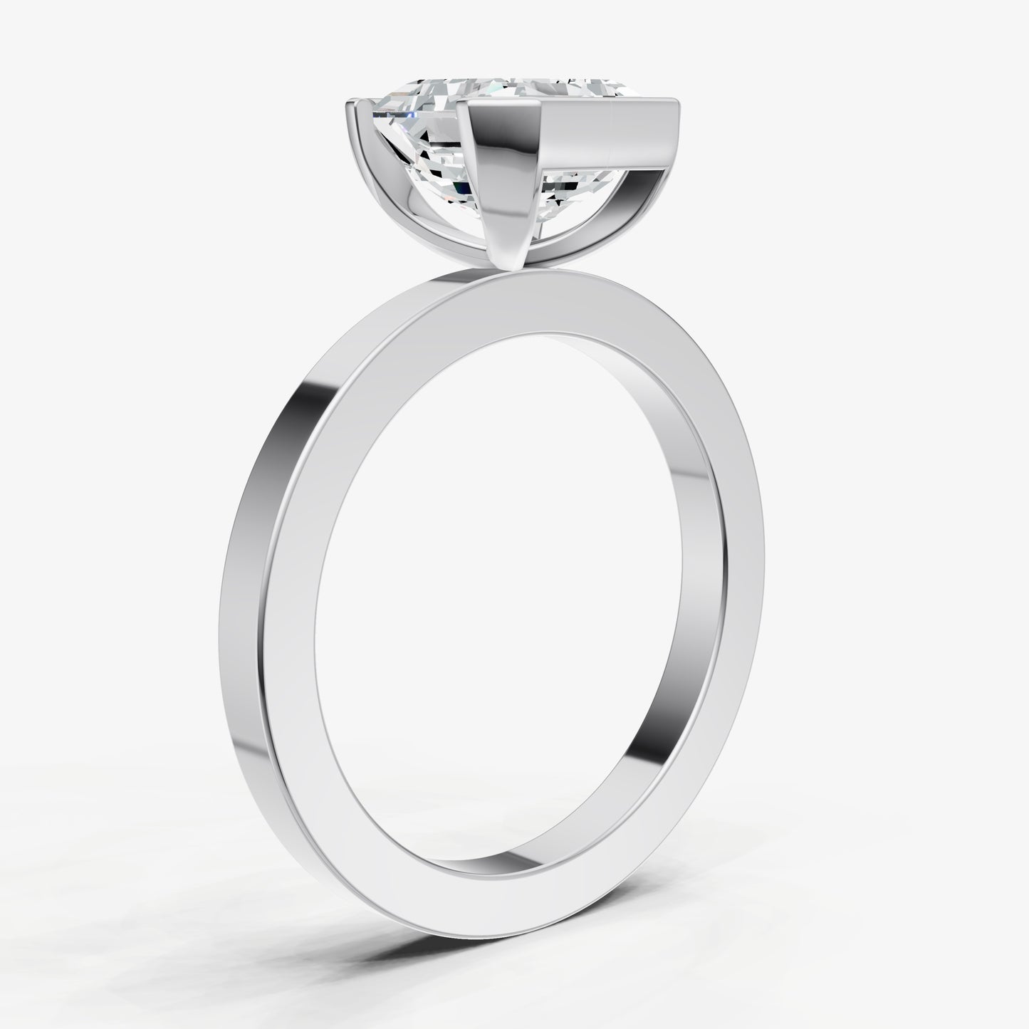 Asscher Bezel Set Solitaire Engagement Ring