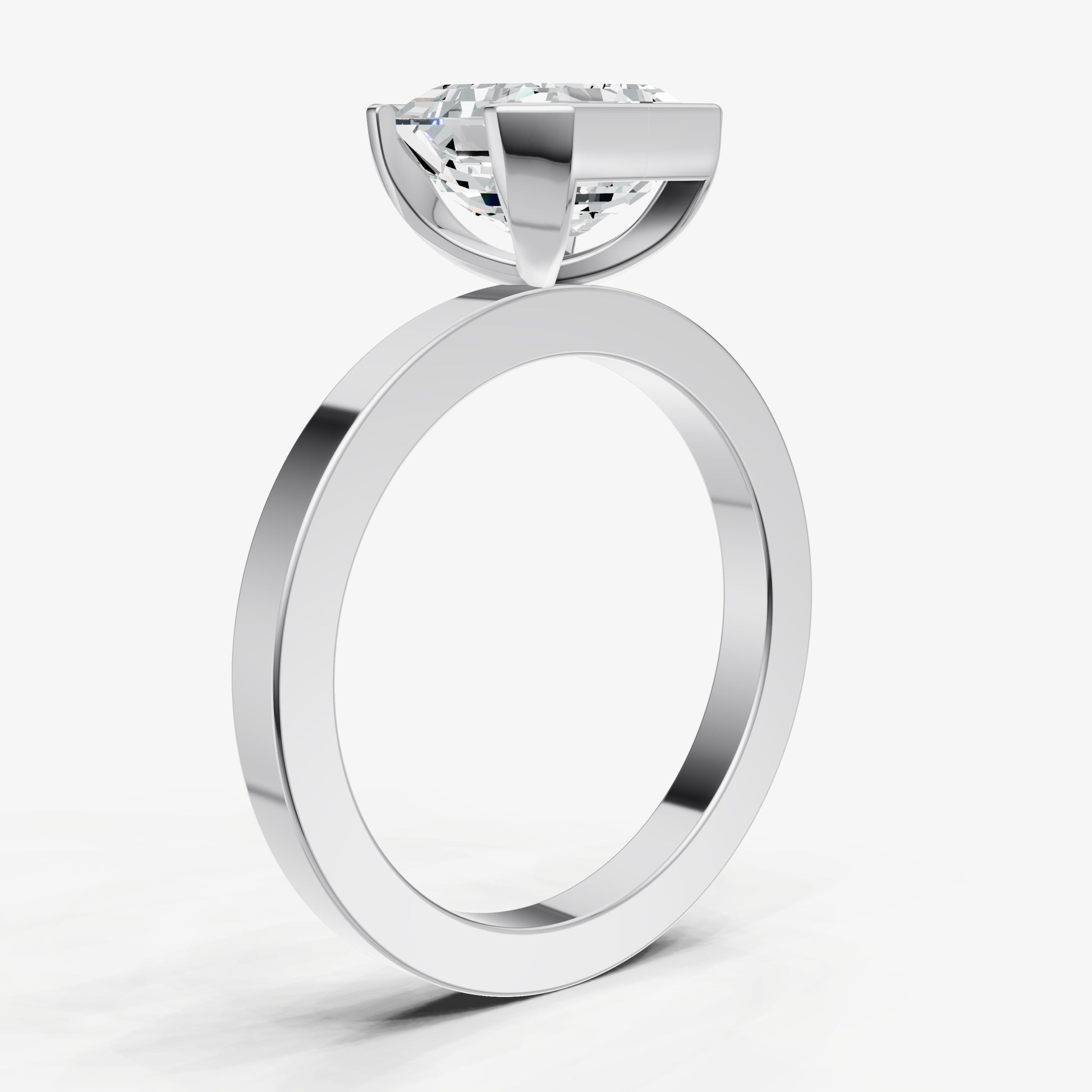 Asscher Bezel Set Solitaire Engagement Ring