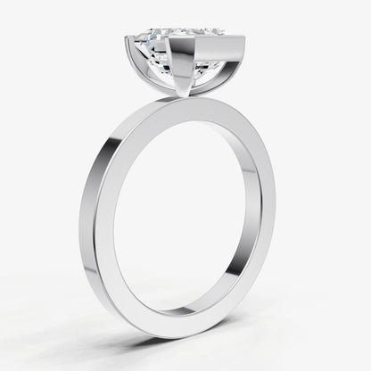 Asscher Bezel Set Solitaire Engagement Ring