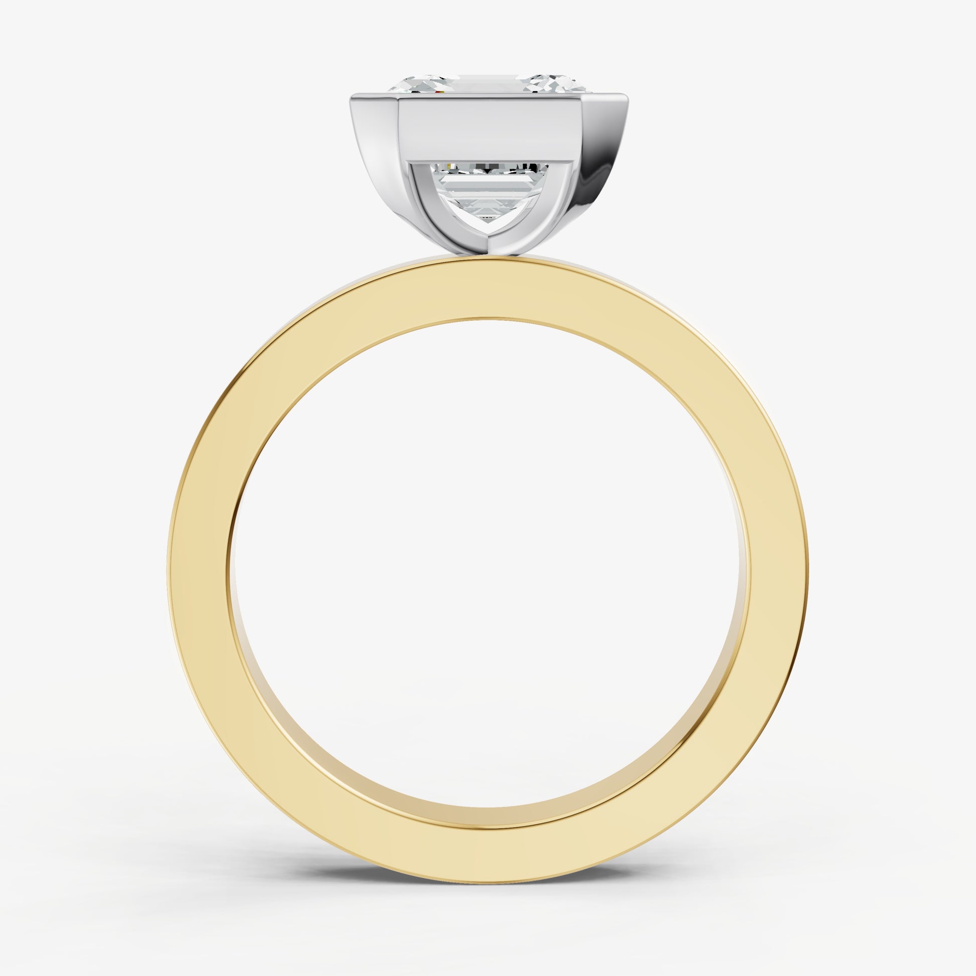 Asscher Bezel Set Solitaire Engagement Ring