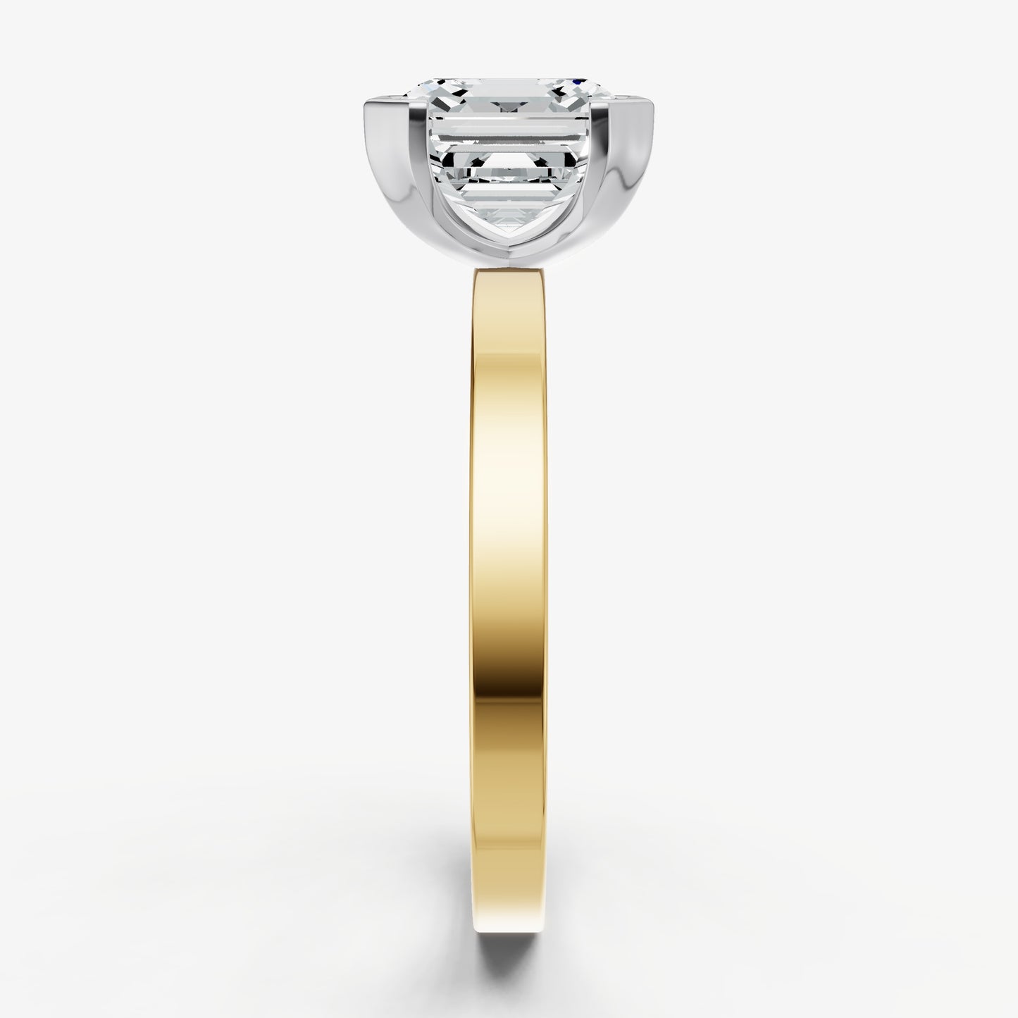 Asscher Bezel Set Solitaire Engagement Ring
