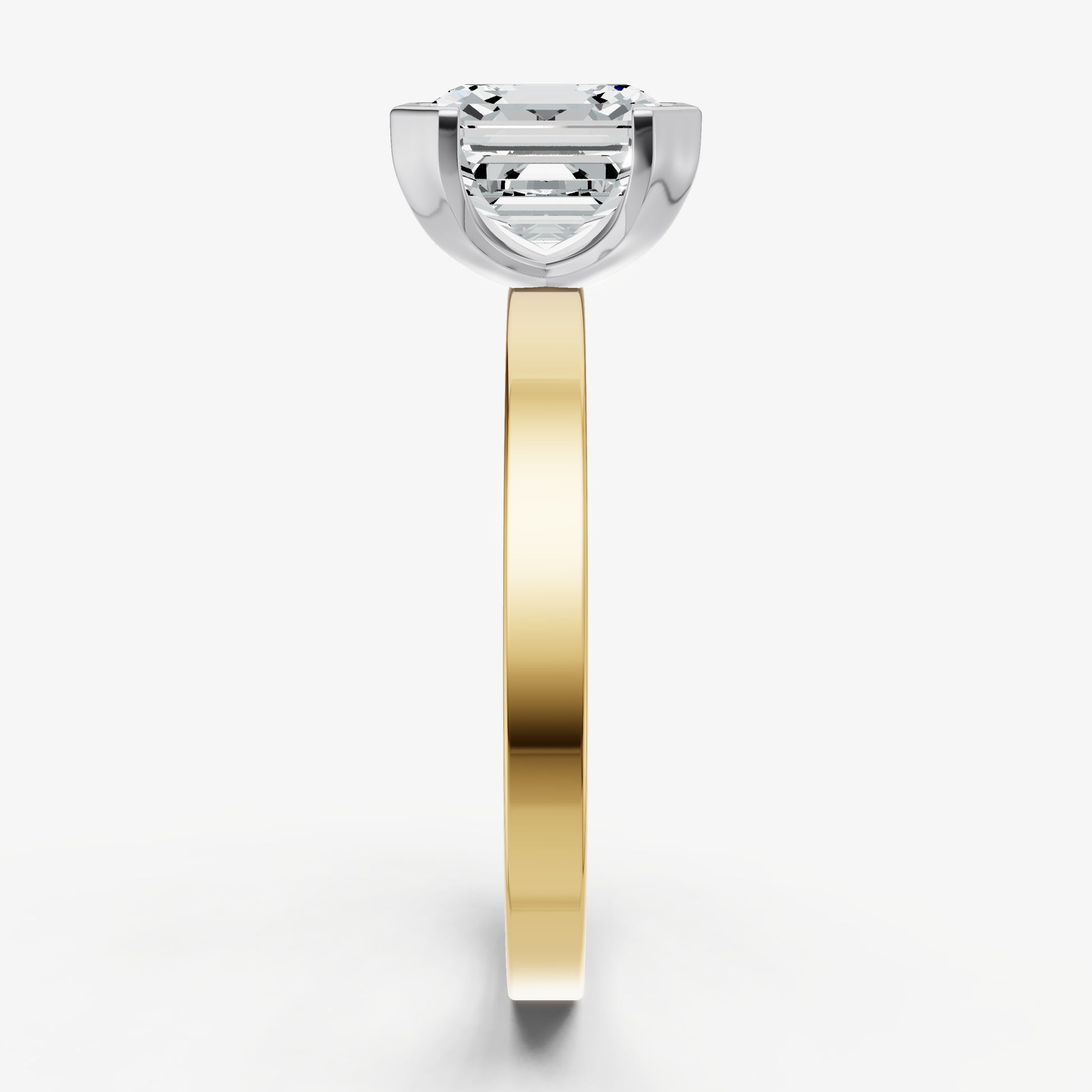 Asscher Bezel Set Solitaire Engagement Ring