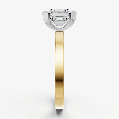 Asscher Bezel Set Solitaire Engagement Ring