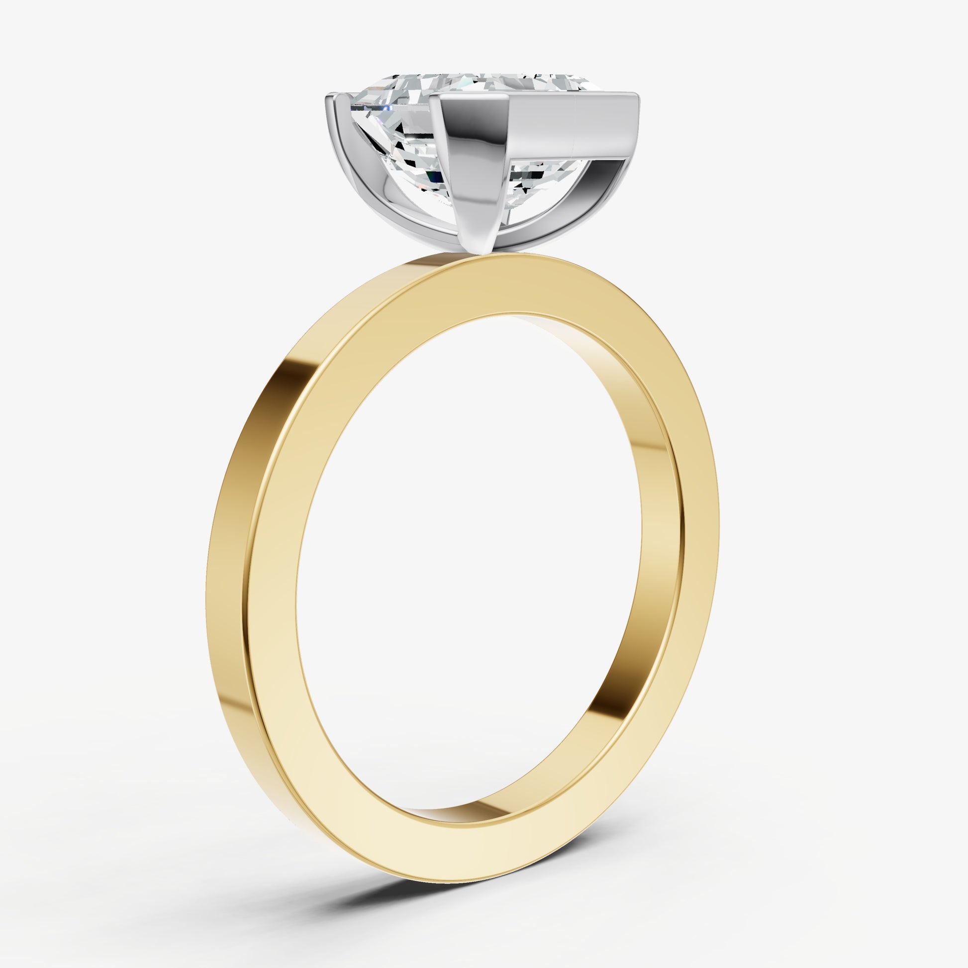Asscher Bezel Set Solitaire Engagement Ring
