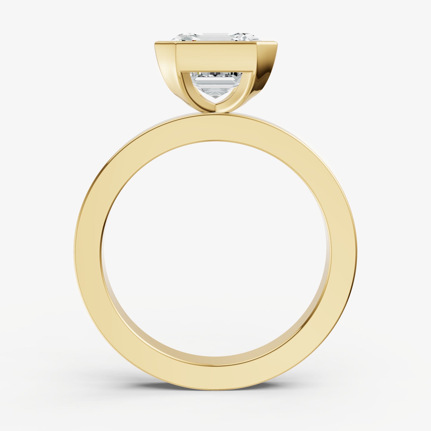 Asscher Bezel Set Solitaire Engagement Ring