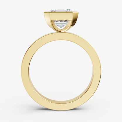 Asscher Bezel Set Solitaire Engagement Ring