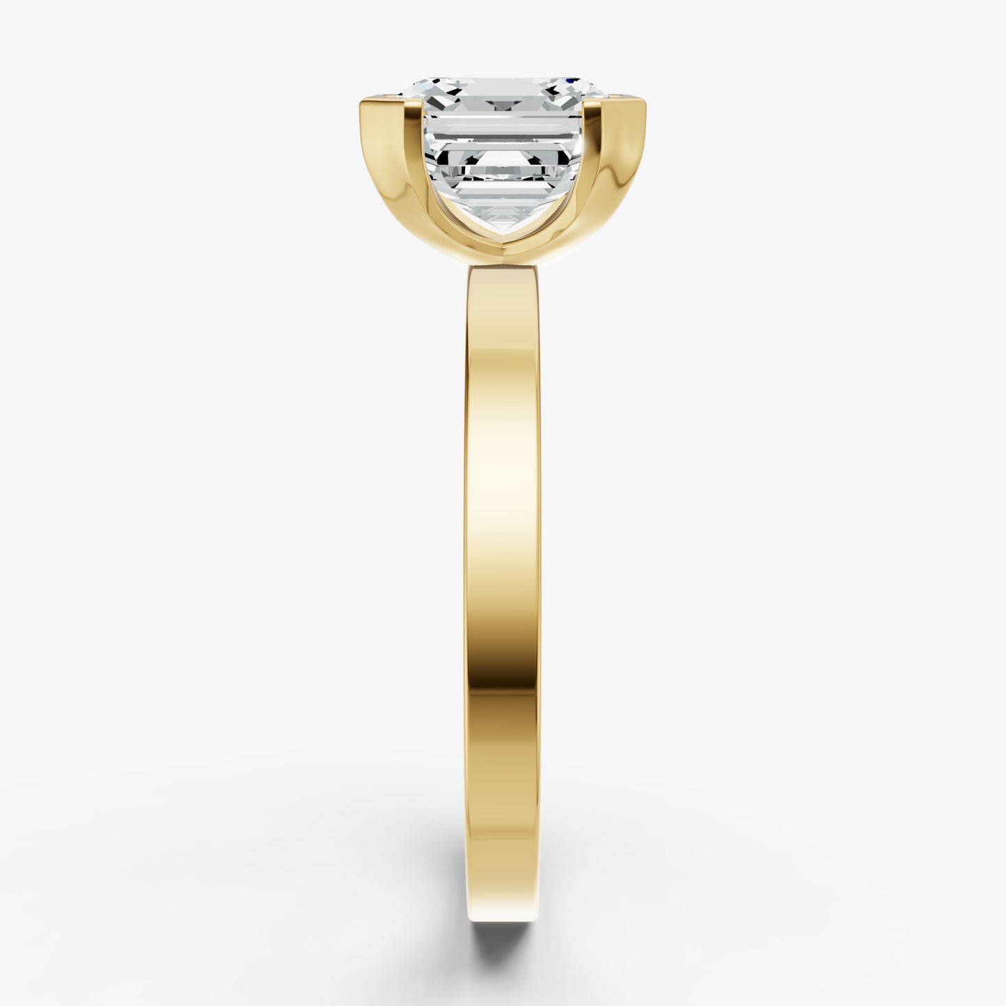 Asscher Bezel Set Solitaire Engagement Ring