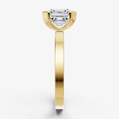 Asscher Bezel Set Solitaire Engagement Ring
