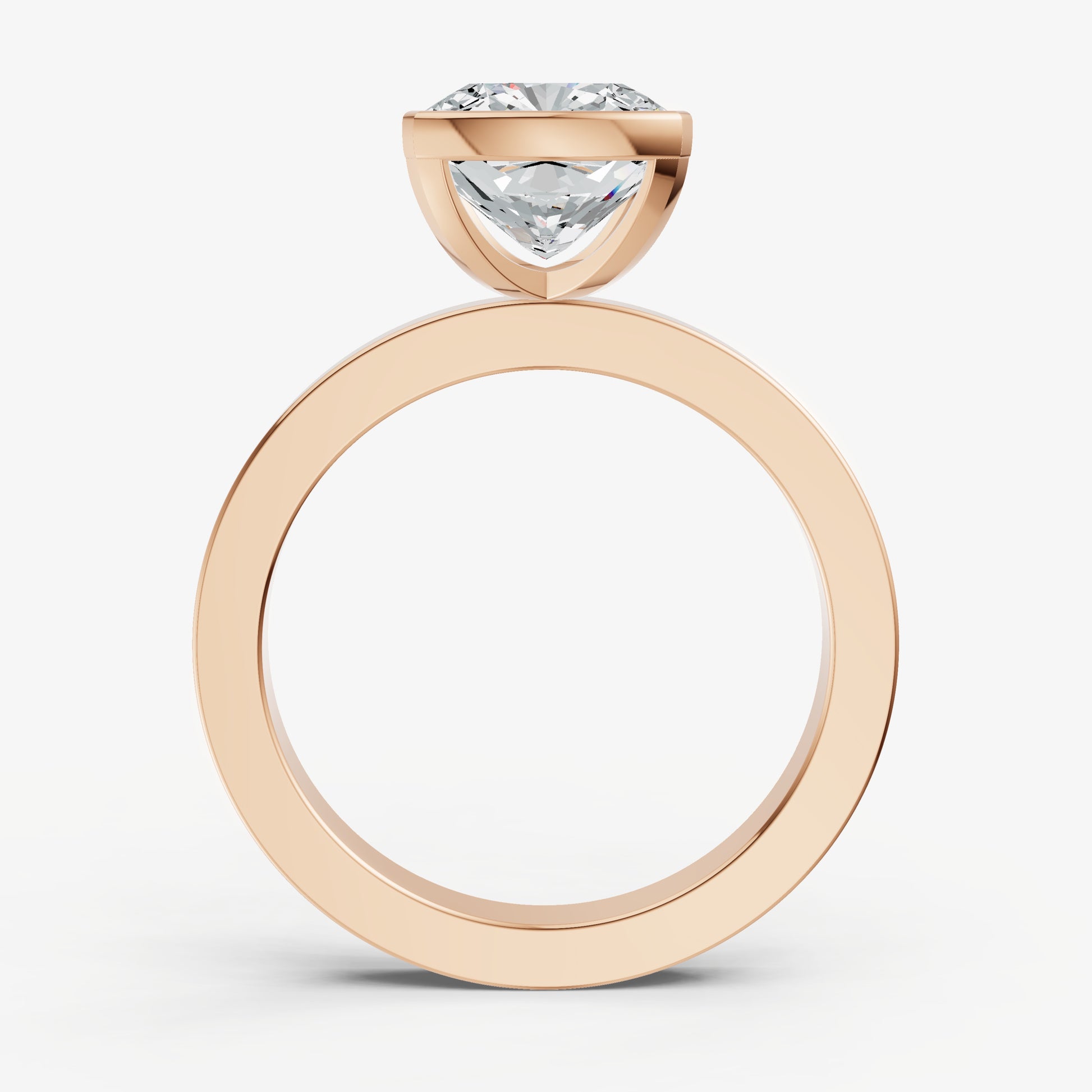 Cushion Bezel Set Solitaire Engagement Ring