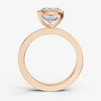 Cushion Bezel Set Solitaire Engagement Ring