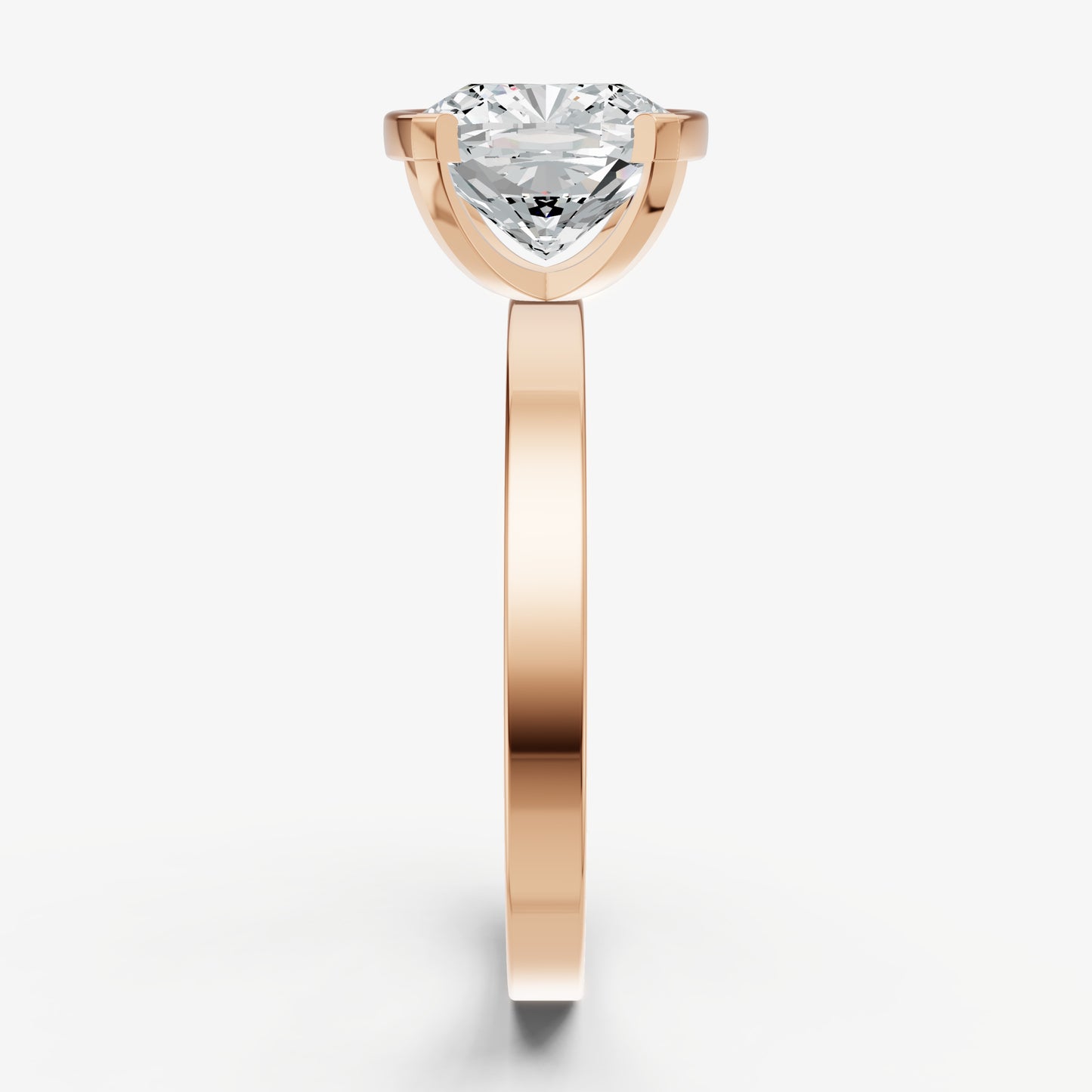 Cushion Bezel Set Solitaire Engagement Ring