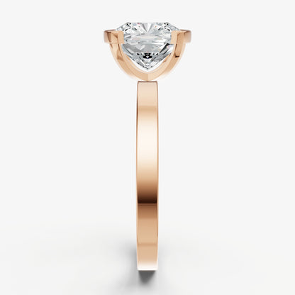 Cushion Bezel Set Solitaire Engagement Ring