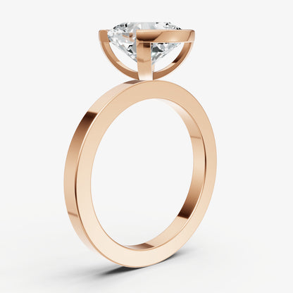Cushion Bezel Set Solitaire Engagement Ring