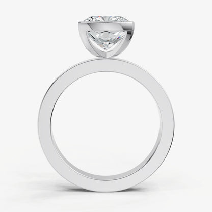 Cushion Bezel Set Solitaire Engagement Ring
