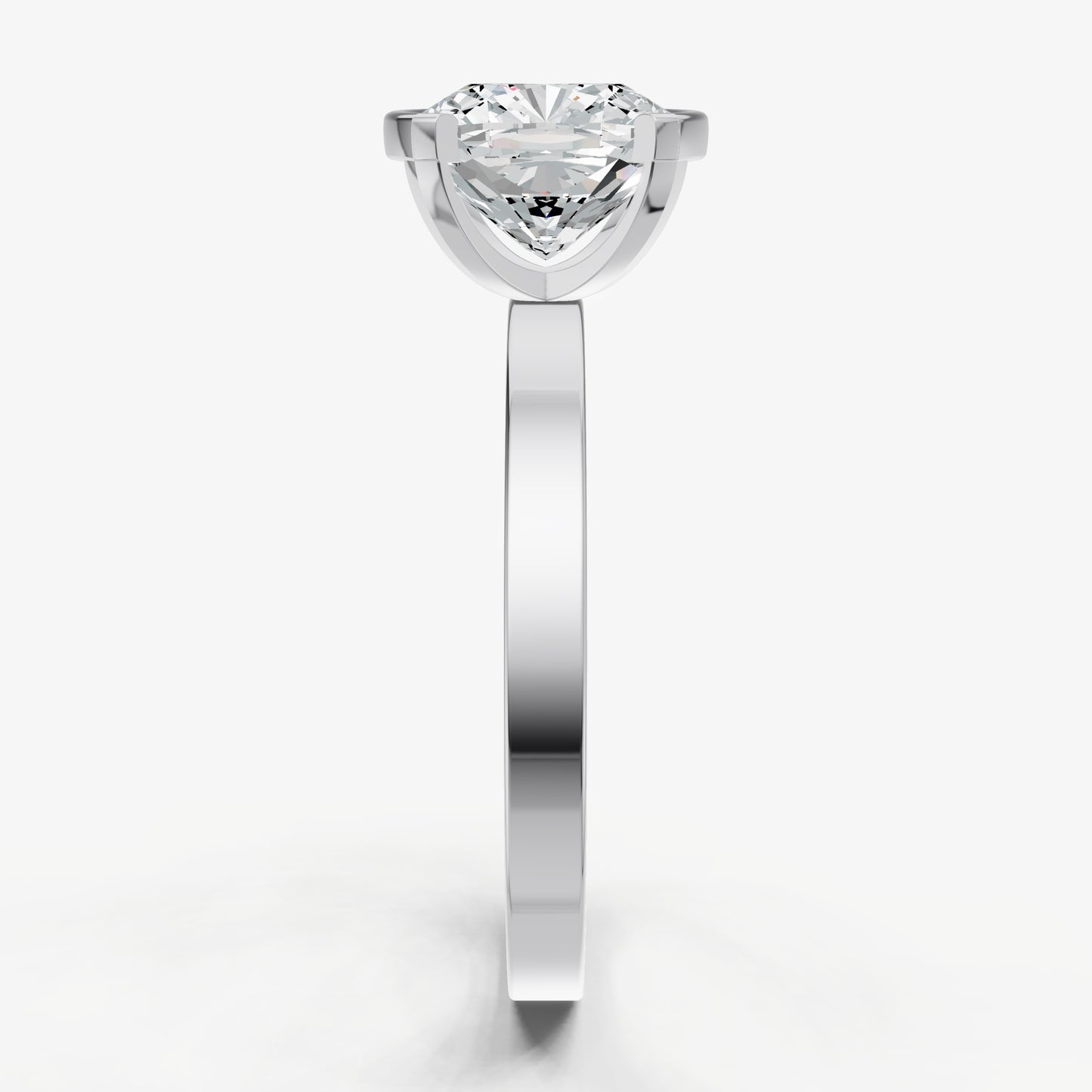 Cushion Bezel Set Solitaire Engagement Ring