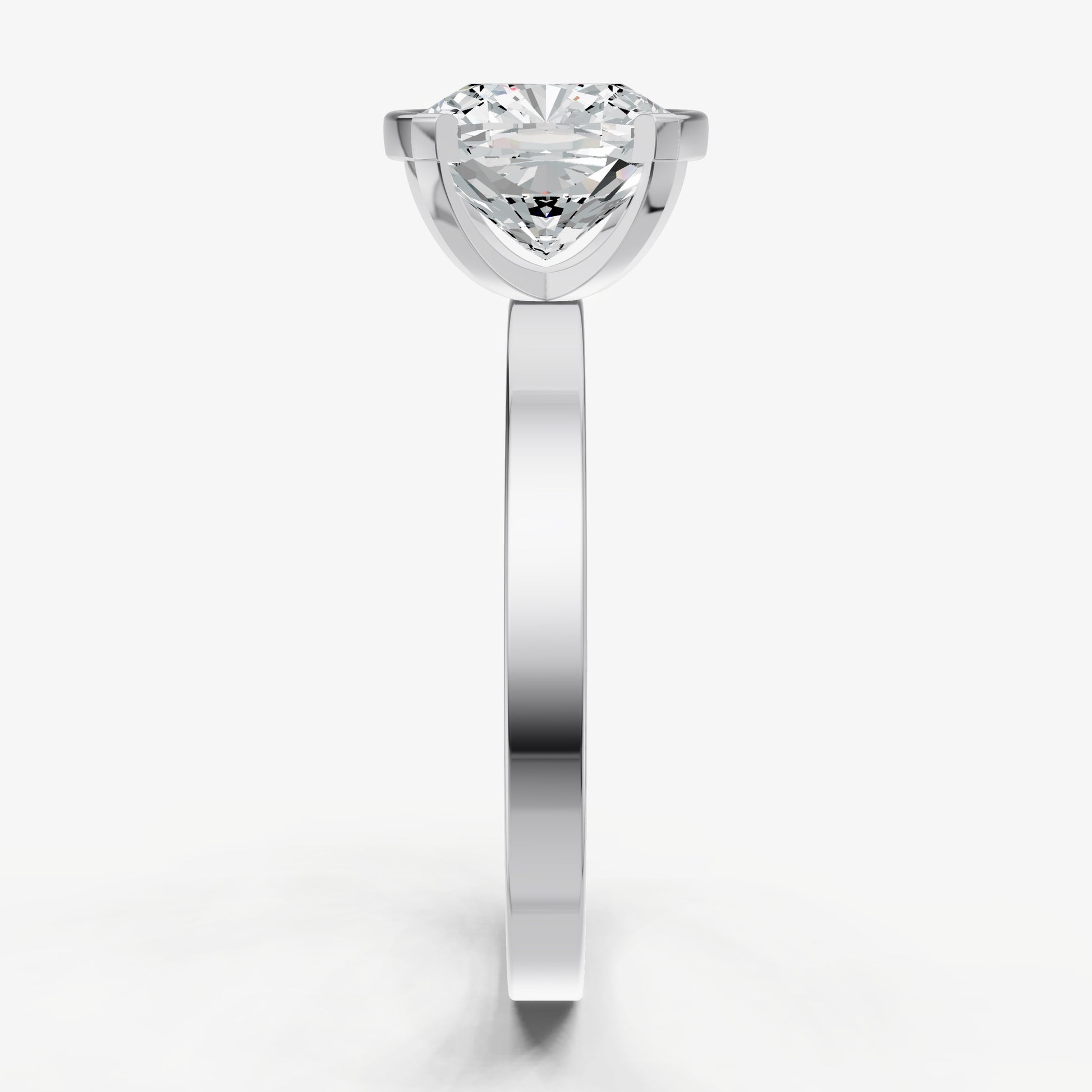 Cushion Bezel Set Solitaire Engagement Ring