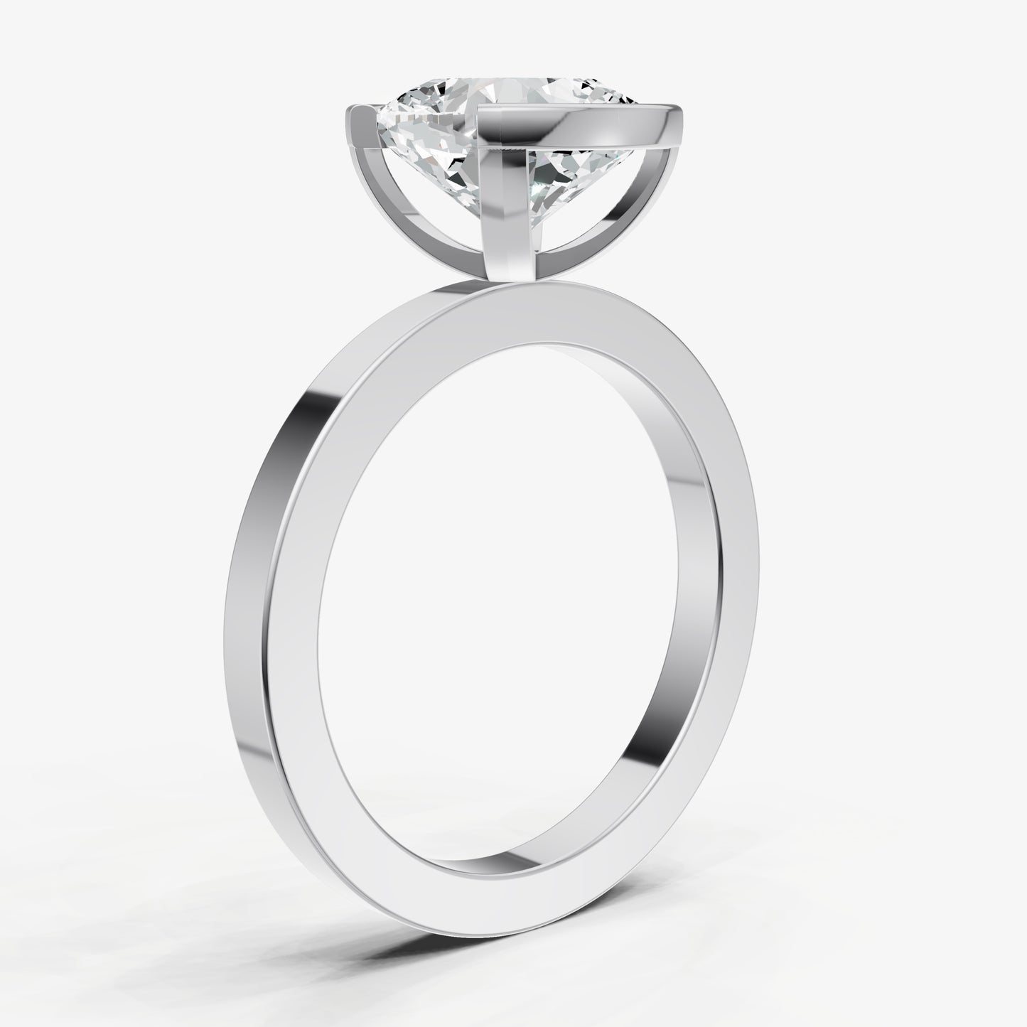 Cushion Bezel Set Solitaire Engagement Ring