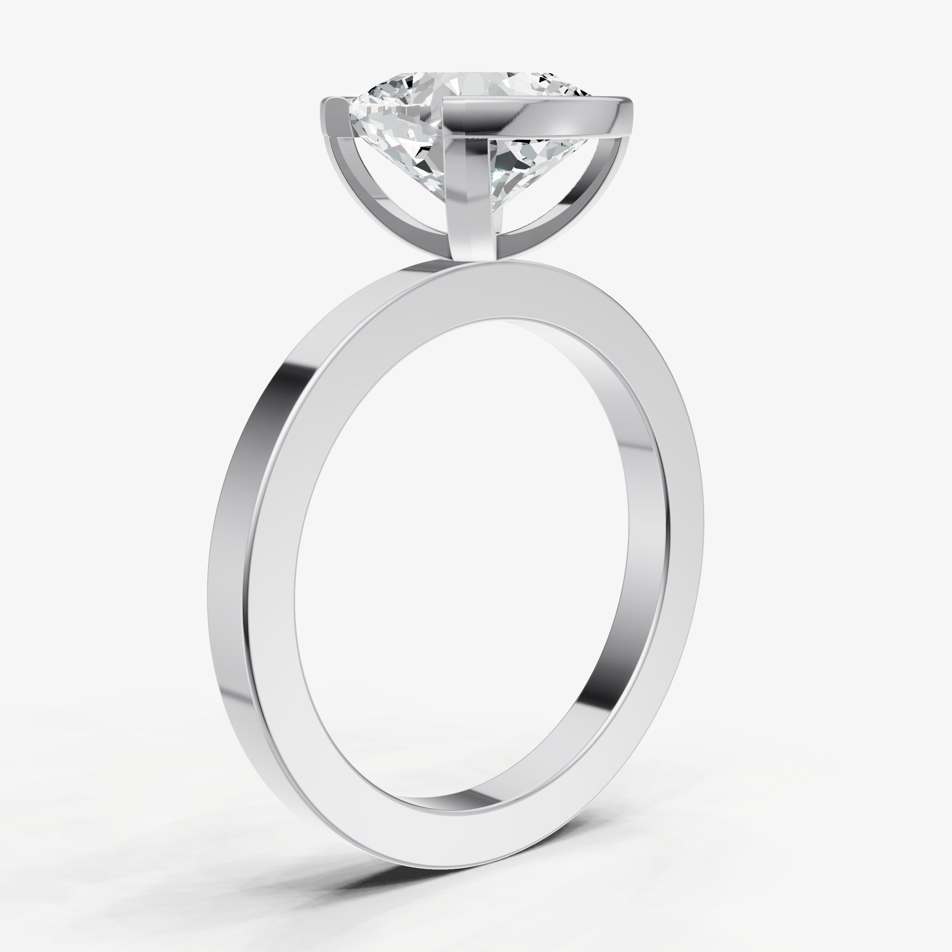Cushion Bezel Set Solitaire Engagement Ring