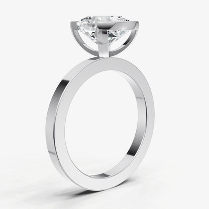 Cushion Bezel Set Solitaire Engagement Ring