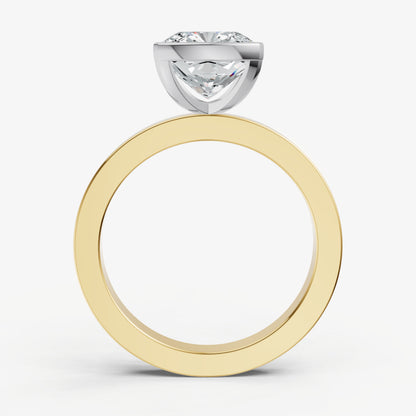 Cushion Bezel Set Solitaire Engagement Ring