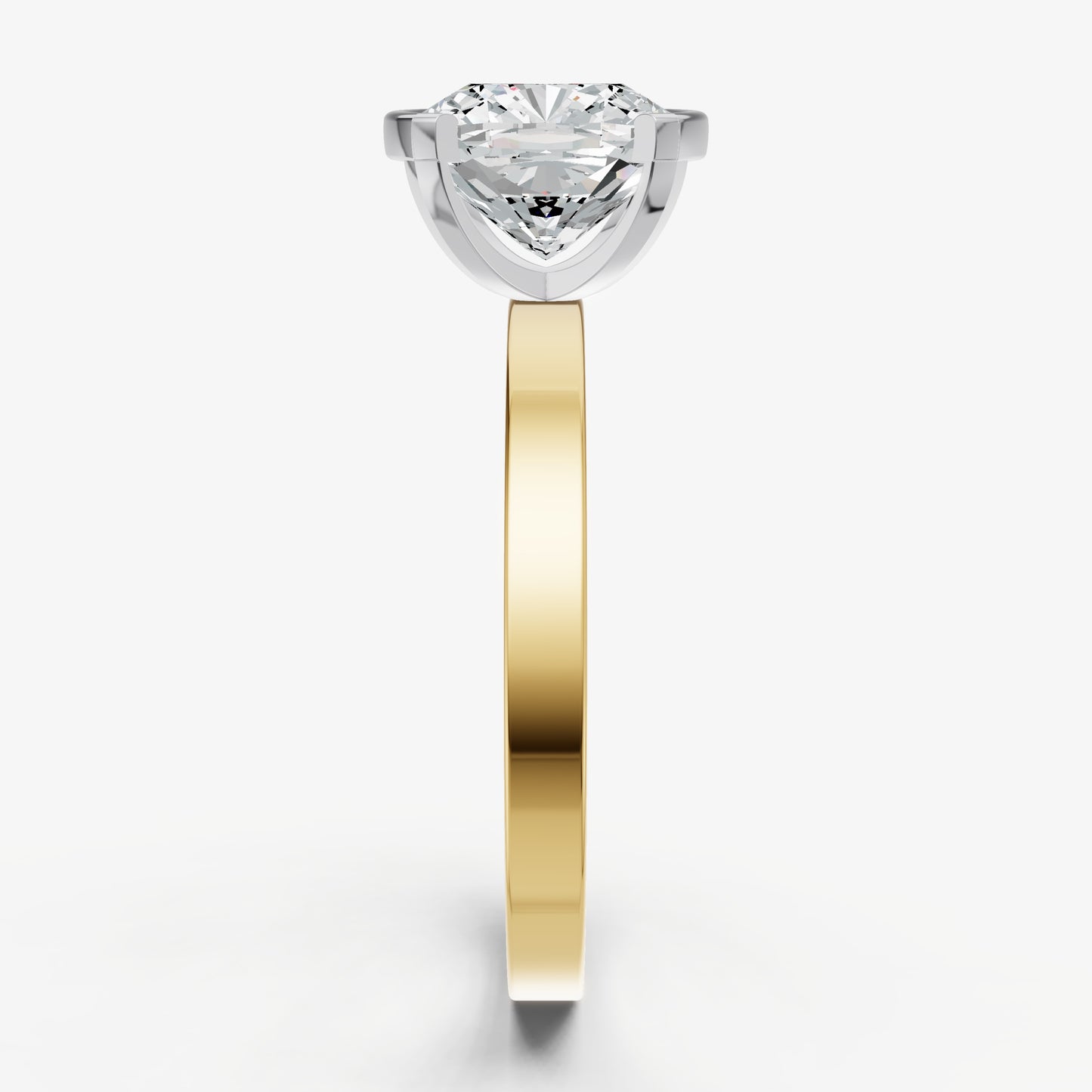 Cushion Bezel Set Solitaire Engagement Ring