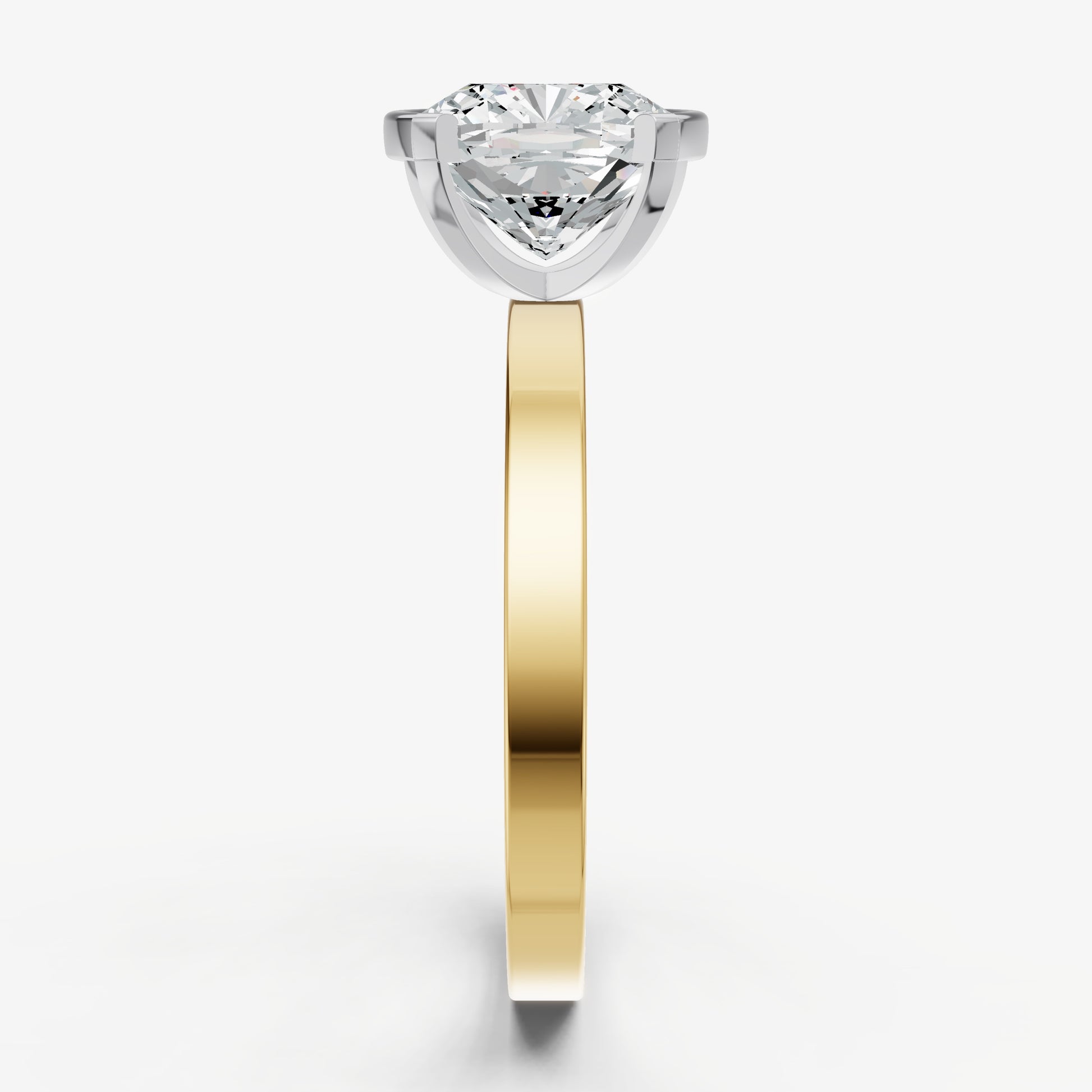 Cushion Bezel Set Solitaire Engagement Ring