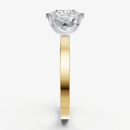 Cushion Bezel Set Solitaire Engagement Ring
