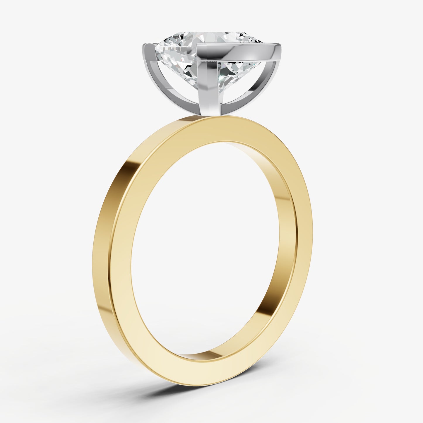Cushion Bezel Set Solitaire Engagement Ring