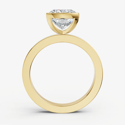 Cushion Bezel Set Solitaire Engagement Ring