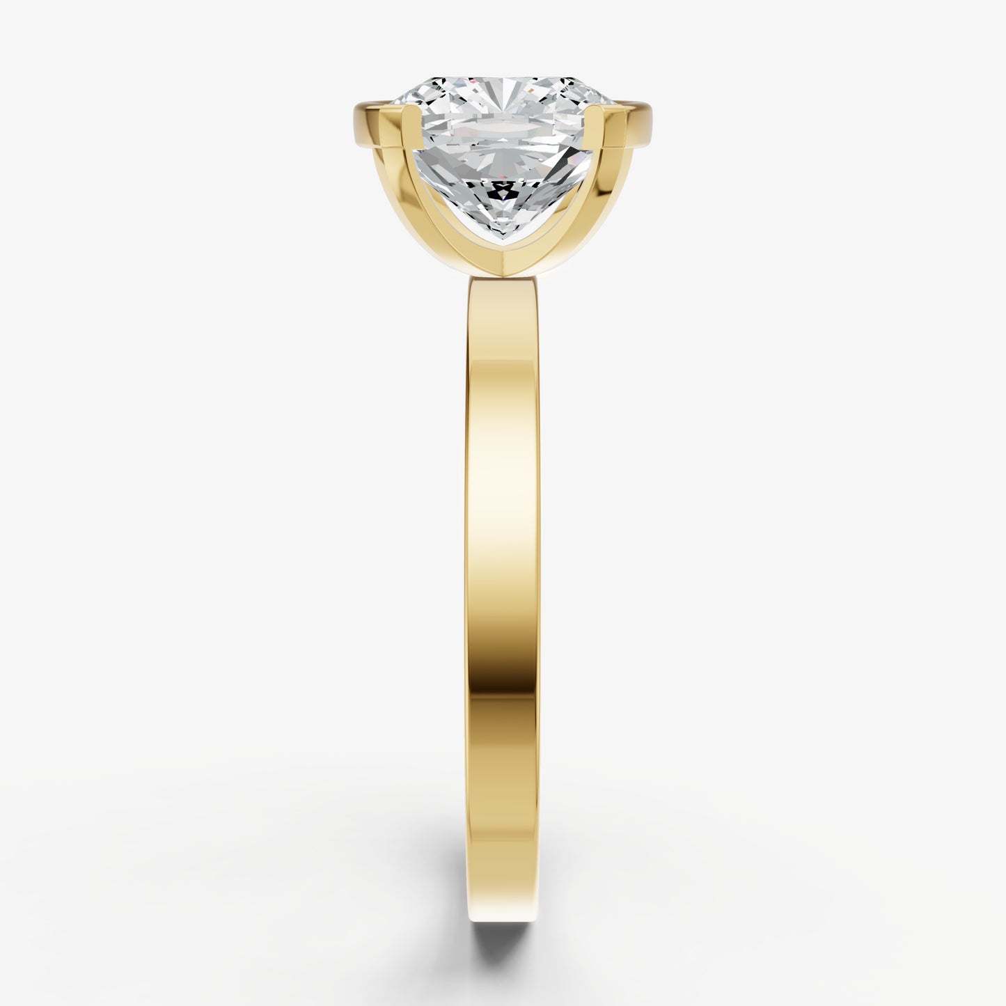 Cushion Bezel Set Solitaire Engagement Ring