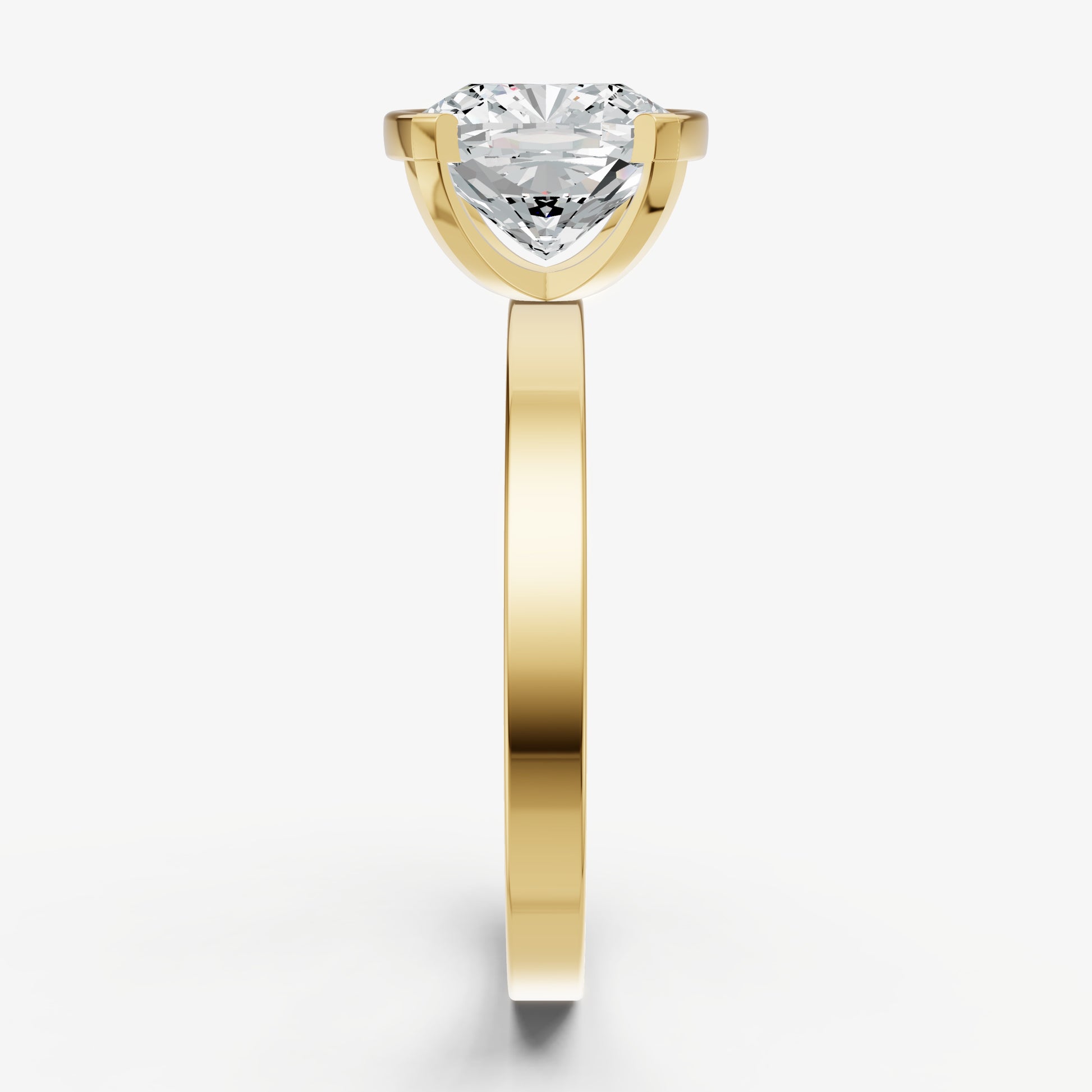 Cushion Bezel Set Solitaire Engagement Ring