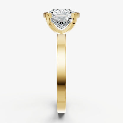 Cushion Bezel Set Solitaire Engagement Ring