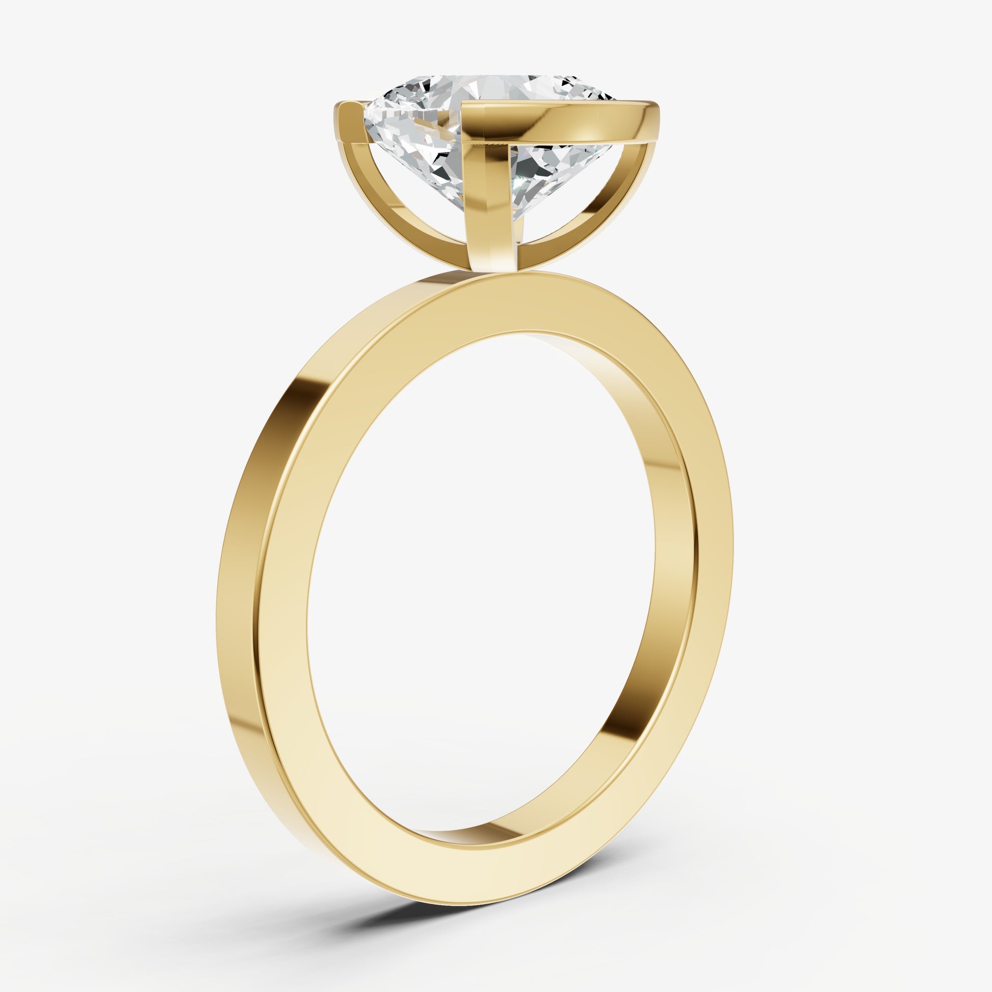 Cushion Bezel Set Solitaire Engagement Ring