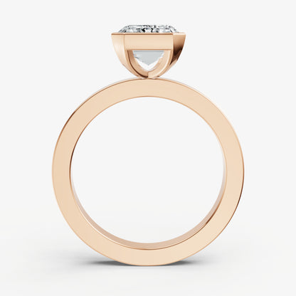 Emerald Bezel Set Solitaire Engagement Ring