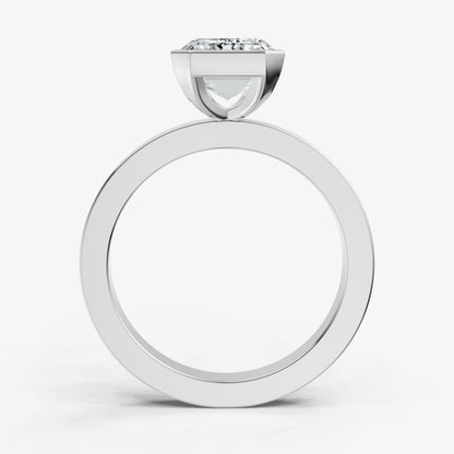 Emerald Bezel Set Solitaire Engagement Ring