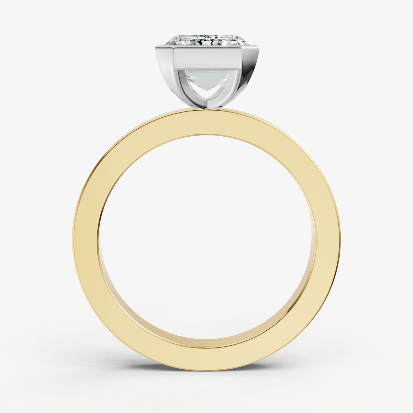 Emerald Bezel Set Solitaire Engagement Ring
