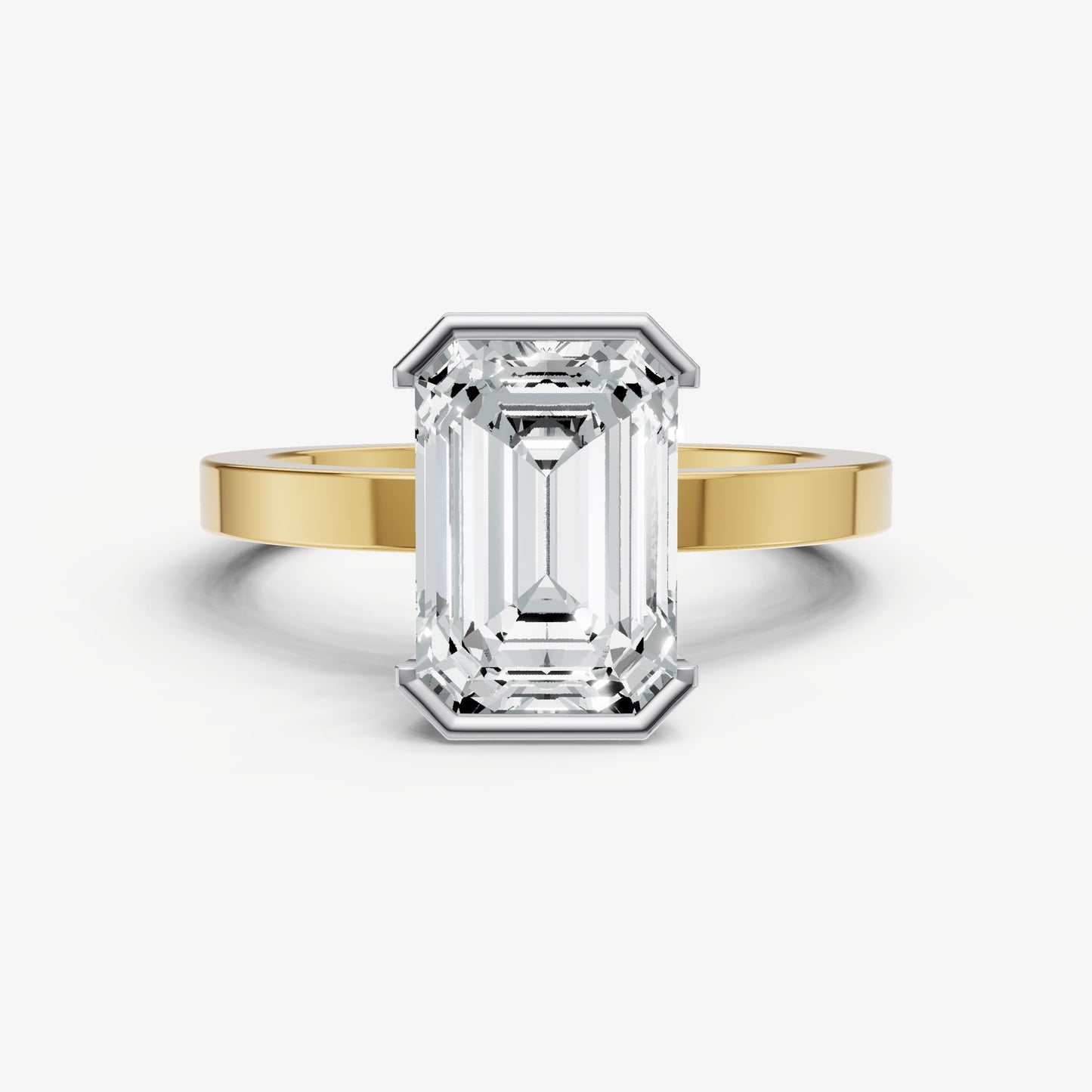 Emerald Bezel Set Solitaire Engagement Ring