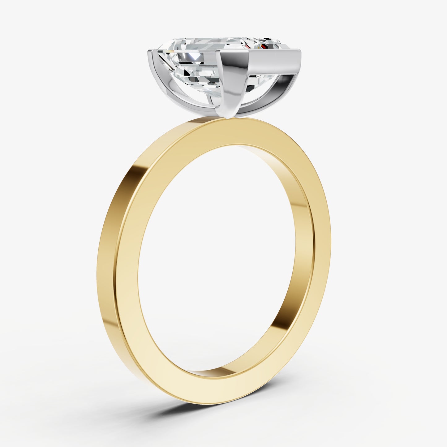 Emerald Bezel Set Solitaire Engagement Ring