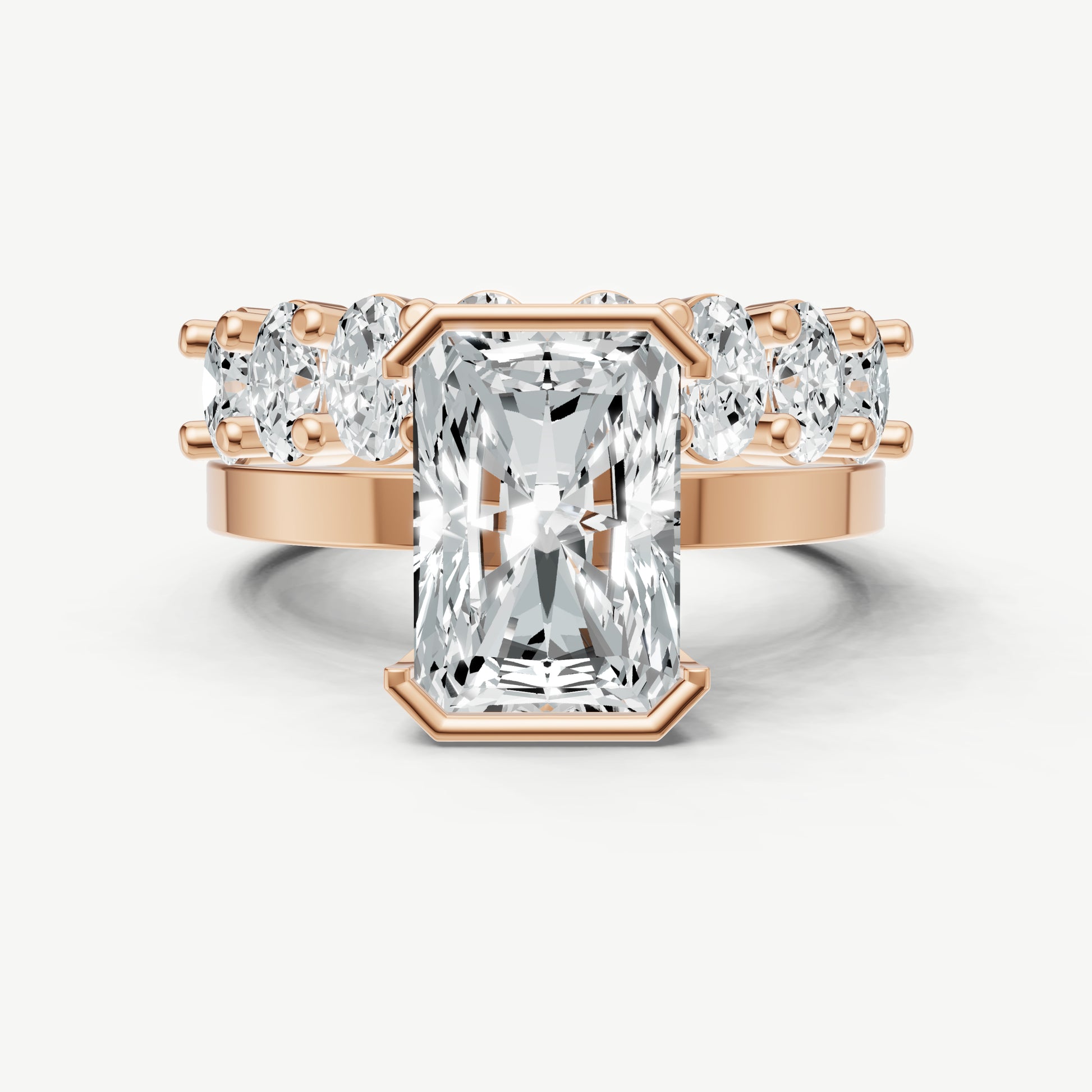 Radiant Bezel Set Solitaire Engagement Ring